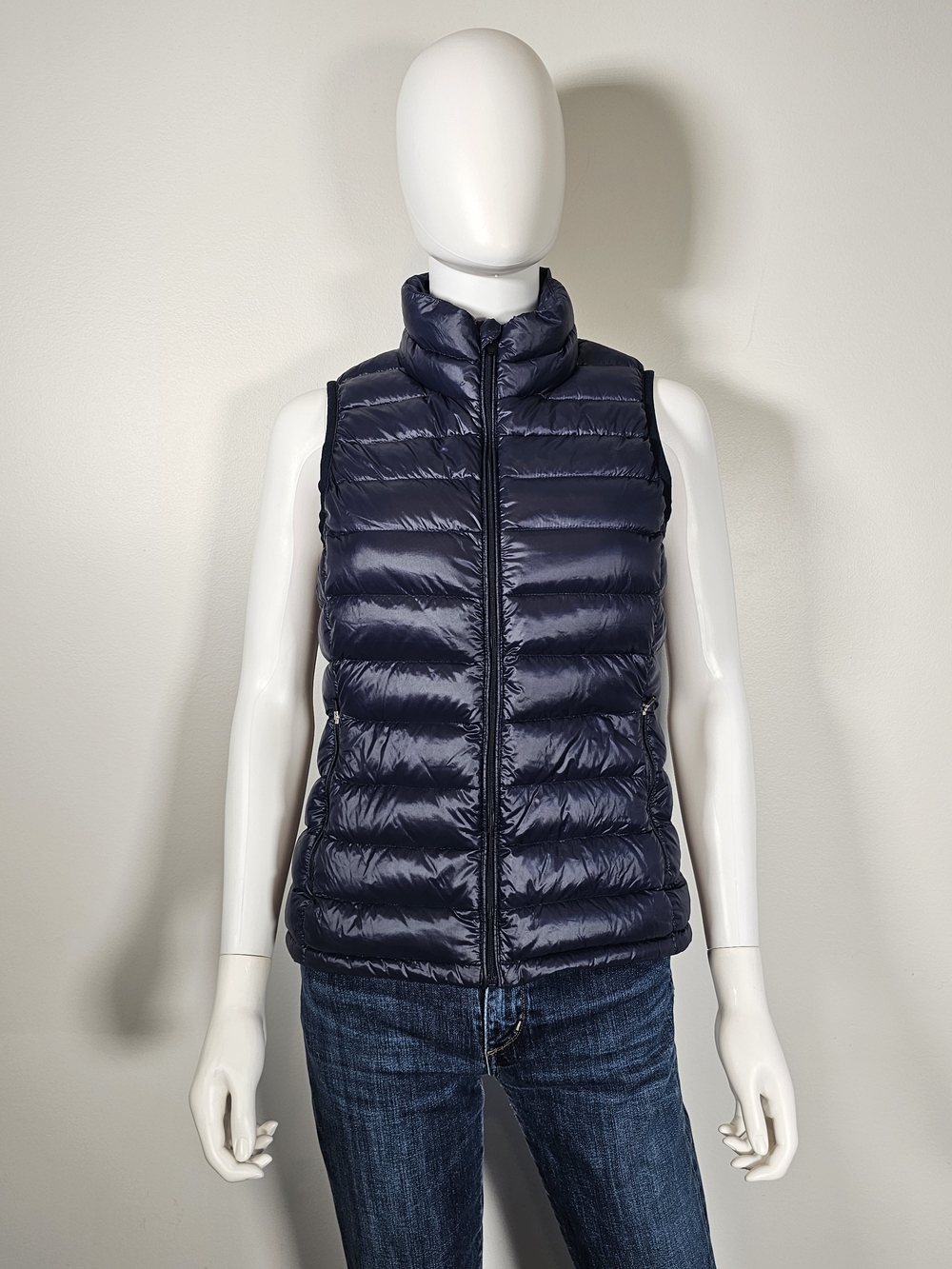 Parklife Aritzia Navy Blue Down Zip Vest Sz S